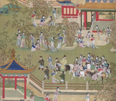 Emperor Yang Ti Strolling in His Gardens with His Wives (detail) by Chinese School